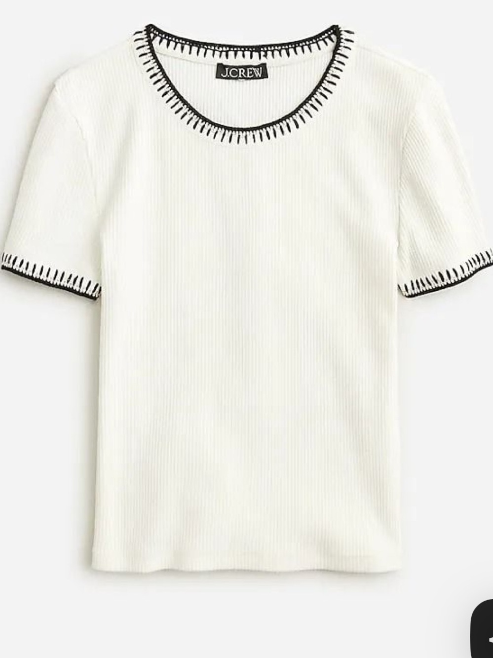 Jcrew Vintage rib shrunken T-shirt with contrast stitch